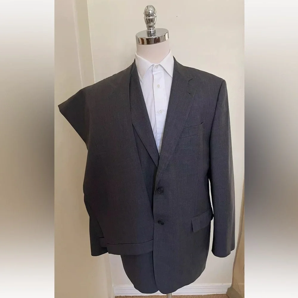 JOSEPH‎ ABBOUD Made in USA Vintage Wool 2-Button Suit in Everyday Gray Size 44 L